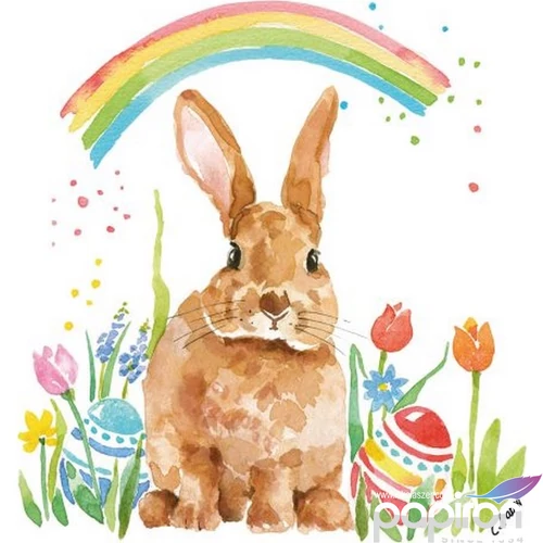 Szalvéta 33x33cm Rainbow Rabbit 20db-os