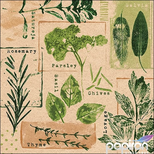 Szalvéta 33x33cm Recycled Herb prints 