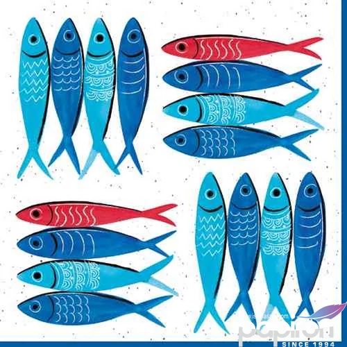 Szalvéta 33x33cm Sardine's Party,20 db-os