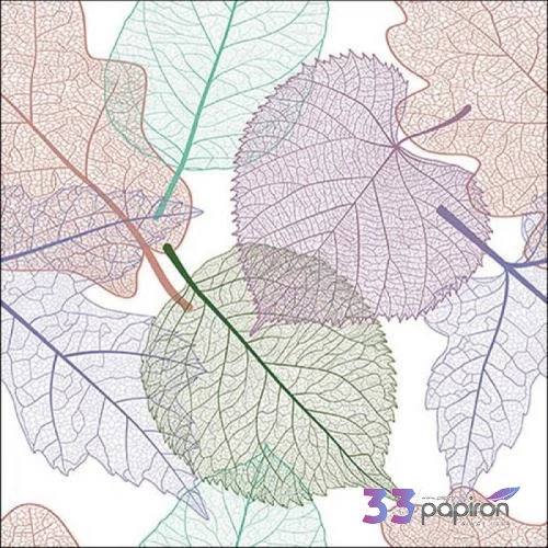 Szalvéta 33x33cm Skeleton Leaves 20db-os