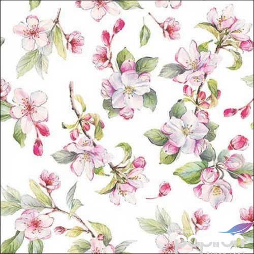 Szalvéta Ambiante Spring blossom white papírszalvéta 33x33cm,20db-os