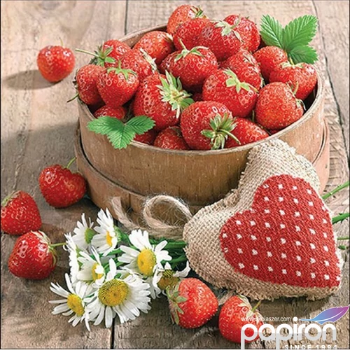 Szalvéta 33x33cm Tasty strawberries 20db-os 