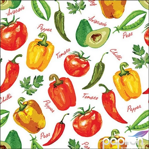 Szalvéta 33x33cm Vegetables and herbs 20db-os 