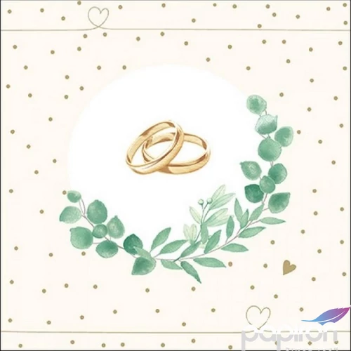Szalvéta 33x33cm Wedding Branch White 20db-os