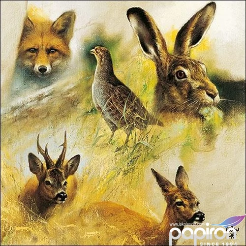 Szalvéta 33x33cm Wild Animals Collage 20db-os
