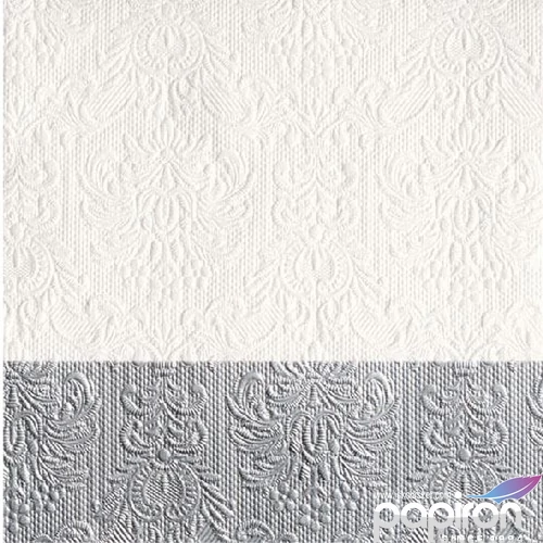Szalvéta Ambiente Elegance Dip Silver papírszalvéta 33x33cm, 15db-os