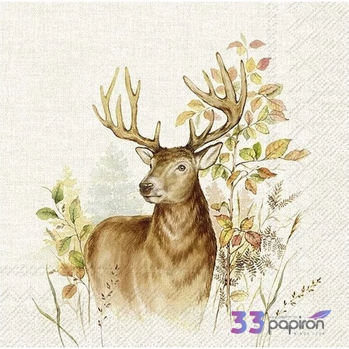 Szalvéta 3rétegű szarvas Hunted deer Cream 33x33cm  20db/csomag