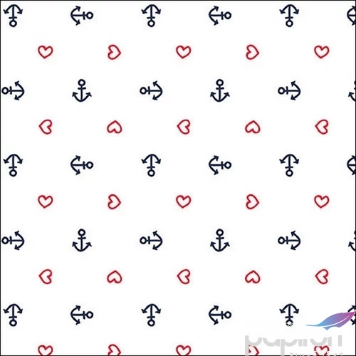 Szalvéta Ambiante Anchor Heart White papír papírszalvéta 33x33cm,20db-os