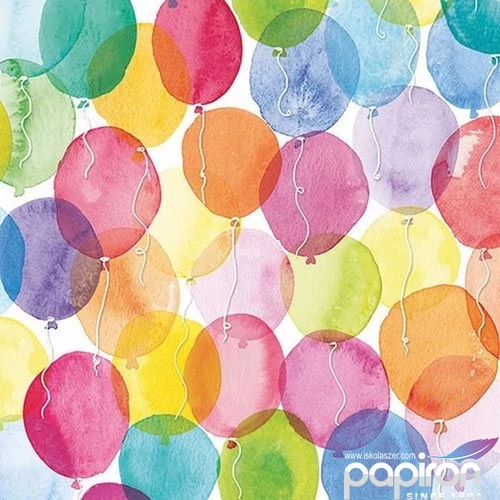 Szalvéta Ambiante Aquarell Balloons papírszalvéta 33x33cm,20db-os
