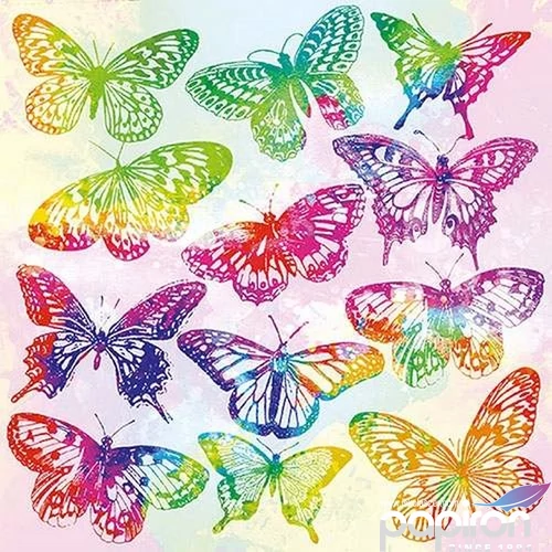 Szalvéta Ambiante Aquarell Butterflies Mix papírszalvéta 33x33cm,20db-os