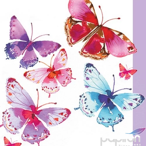 Szalvéta Ambiante Aquarell Butterflies papírszalvéta 33x33cm,20db-os