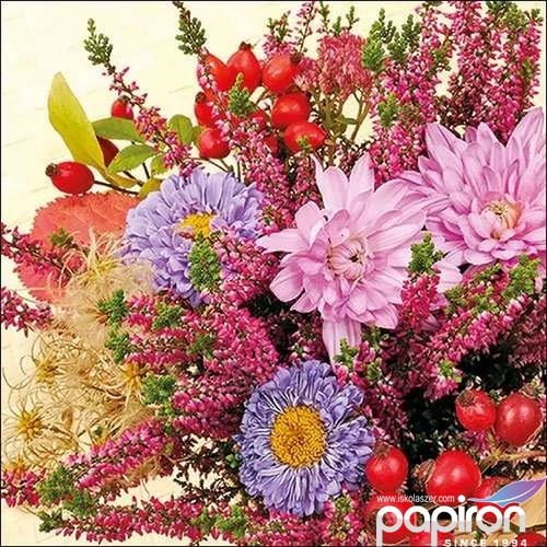 Szalvéta Ambiante Autumn Flowers papír papírszalvéta 33x33cm,20db-os