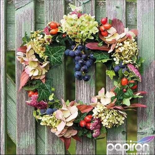Szalvéta Ambiante Autumn Wreath papír papírszalvéta 33x33cm,20db-os