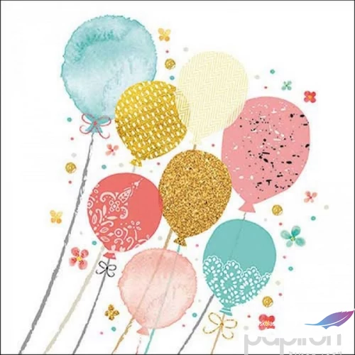 Szalvéta Ambiante Balloon party papír papírszalvéta 33x33cm,20db-os