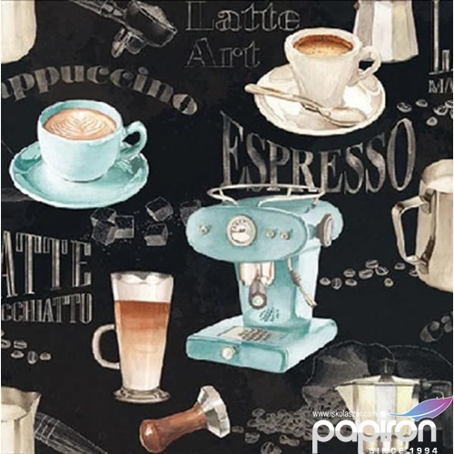 Szalvéta Ambiante barista black papírszalvéta 25x25cm,20db-os