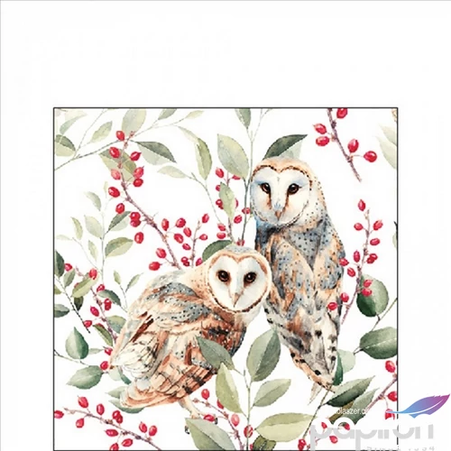 Szalvéta Ambiante Barn owl couple papírszalvéta 25x25cm,15db-os