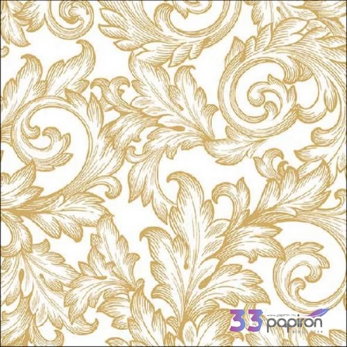 Szalvéta Ambiante Baroque Godl /White papír papírszalvéta 33x33cm,20db-os