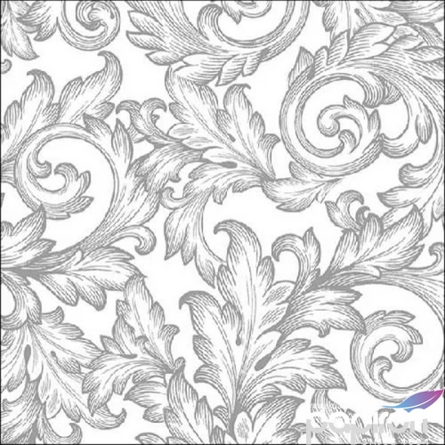 Szalvéta Ambiante Baroque Silver/White papír papírszalvéta 33x33cm,20db-os