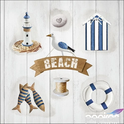 Szalvéta Ambiante Beach Elements papír papírszalvéta 33x33cm,20db-os