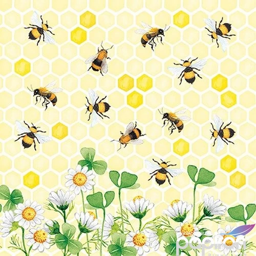 Szalvéta Ambiante Bees Joy papírszalvéta 33x33cm,20db-os
