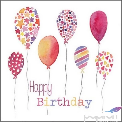 Szalvéta Ambiante Birthday Balloons papírszalvéta 25x25cm,15db-os