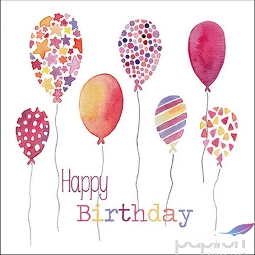 Szalvéta Ambiante Birthday Balloons papírszalvéta 33x33cm,20db-os