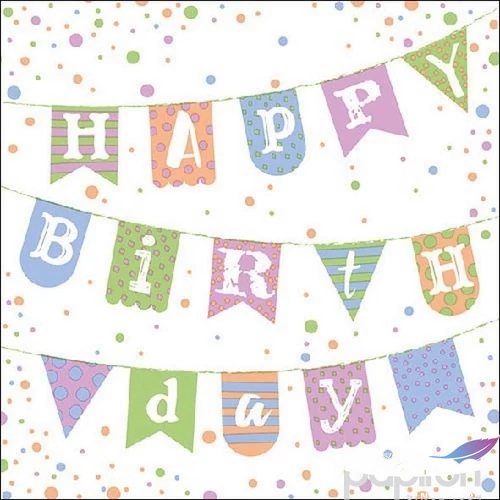 Szalvéta Ambiante Birthday Garland Blue papírszalvéta 33x33cm,20db-os