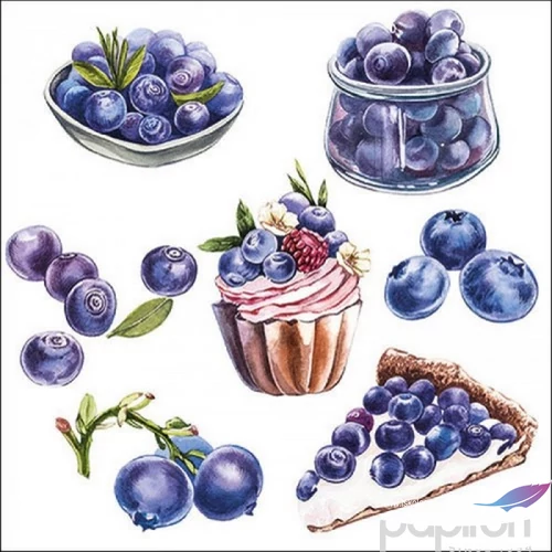 Szalvéta Ambiante Blueberries papír papírszalvéta 33x33cm,20db-os