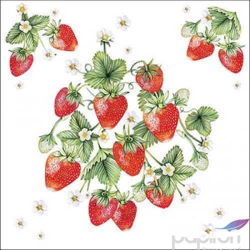 Szalvéta Ambiante Bunch of strawberries papír papírszalvéta 33x33cm,20db-os