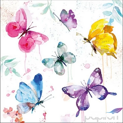 Szalvéta Ambiante Butterfly Collection White papírszalvéta 33x33cm,20db-os