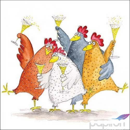 Szalvéta Ambiante Celebrating chickens papír papírszalvéta 33x33cm,20db-os