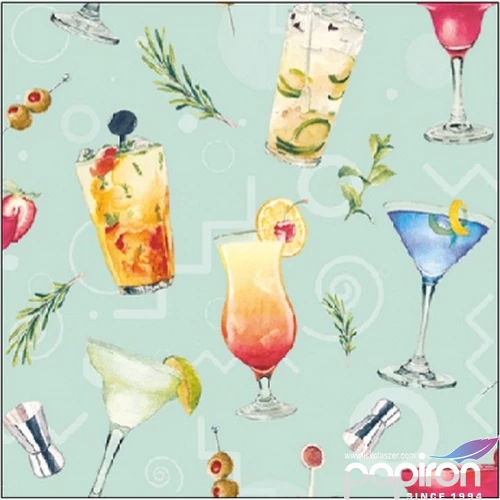 Szalvéta Ambiante Cocktail Party Aqua papírszalvéta 25x25cm,15db-os