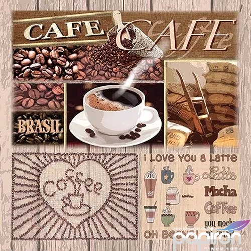 Szalvéta Ambiante Coffee Variations papírszalvéta 33x33cm,20db-os
