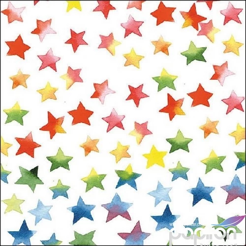 Szalvéta Ambiante Colourful Stars mix papír papírszalvéta 33x33cm,20db-os