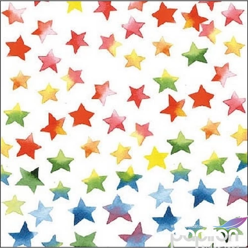 Szalvéta Ambiante Colourful Stars mix papírszalvéta 25x25cm,15db-os