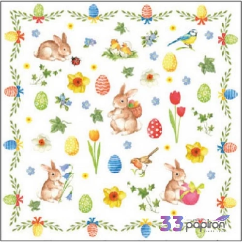 Szalvéta Ambiante Easter Collage papírszalvéta 25x25cm,15db-os