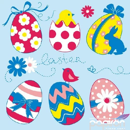 Szalvéta Ambiante Easter Eggs Collection blue papírszalvéta 33x33cm,20db-os