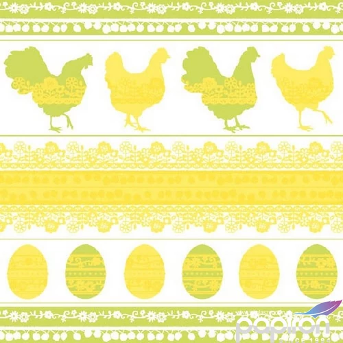 Szalvéta Ambiante Eastern Silhoulette yellow/green papírszalvéta 33x33cm,20db-os