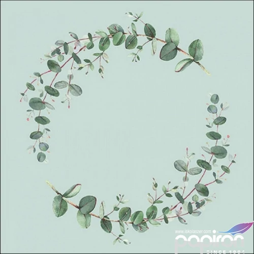 Szalvéta Ambiante Eucalyptus Branch Green papír papírszalvéta 33x33cm,20db-os