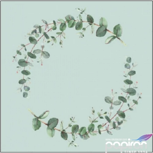 Szalvéta Ambiante Eucalyptus Branch Green papírszalvéta 25x25cm,15db-os
