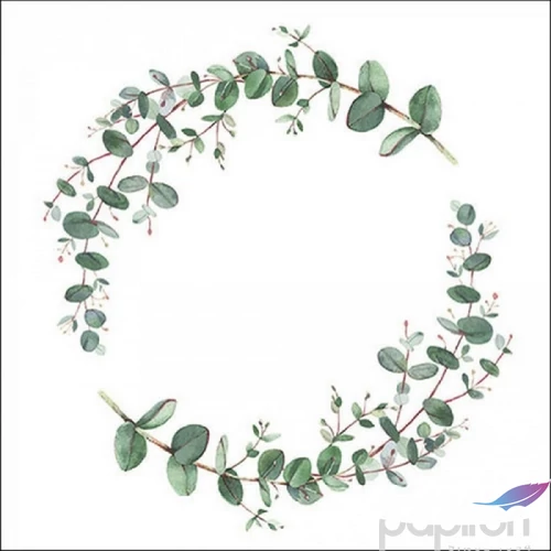 Szalvéta Ambiante Eucalyptus Branch White papír papírszalvéta 33x33cm,20db-os