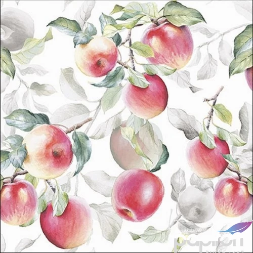 Szalvéta Ambiante Fresh Apples White papír papírszalvéta 33x33cm,20db-os