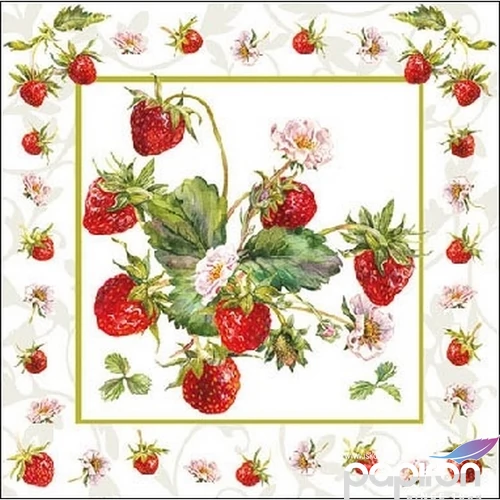 Szalvéta Ambiante Fresh Strawberries papírszalvéta 25x25cm,15db-os