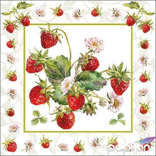 Szalvéta Ambiante Fresh Strawberries papírszalvéta 33x33cm,20db-os