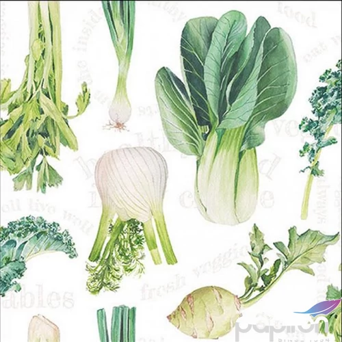 Szalvéta Ambiante Fresh veggies white papírszalvéta 33x33cm,20db-os
