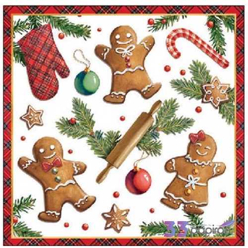 Szalvéta Ambiante Gingerbread cookies papírszalvéta 25x25cm,15db-os