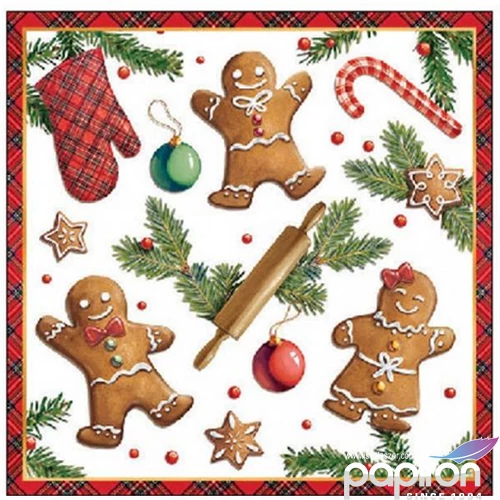 Szalvéta Ambiante Gingerbread cookies papírszalvéta 25x25cm,15db-os