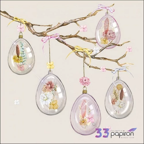 Szalvéta Ambiante Glass Eggs Grey papír papírszalvéta 33x33cm,20db-os