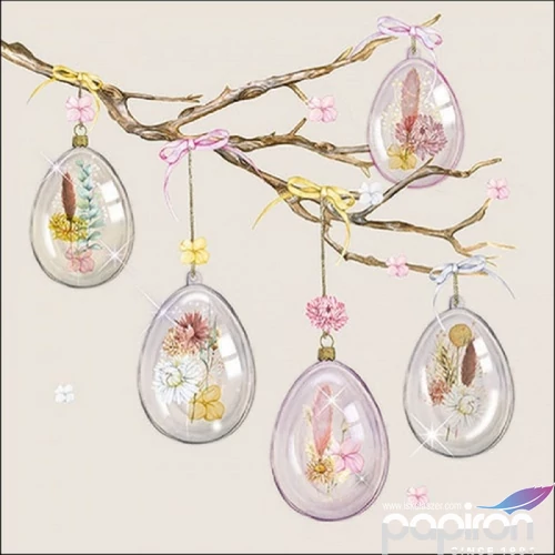 Szalvéta Ambiante Glass Eggs Grey papír papírszalvéta 33x33cm,20db-os
