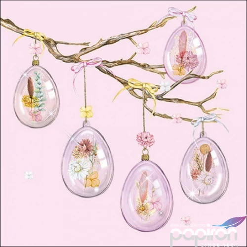 Szalvéta Ambiante Glass Eggs Rose papír papírszalvéta 33x33cm,20db-os
